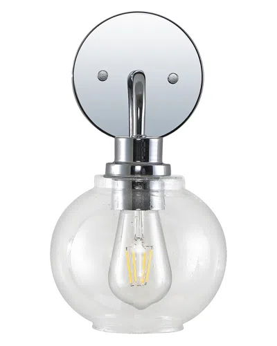Jonathan Y Sandrine 6.5in 1-light Iron/seeded Glass Cottage Rustic Led Vanity Light In Metallic