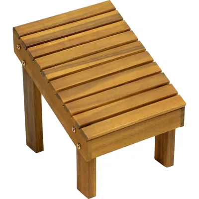 Jonathan Y Saru 11.8" Traditional Classic Solid Acacia Wood Shower Shaving Foot Stool In Brown