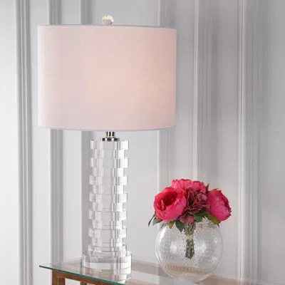 Jonathan Y Sasha 25" Crystal Led Table Lamp In Transparent