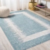 Jonathan Y Scandi Minimalist Border Indoor/outdoor Area Rug In Aqua/ivory
