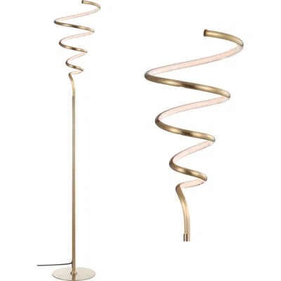 Jonathan Y Scribble 60.5" Modern Dimmable Metal Integrated Led Floor Lamp In Gold