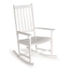 Jonathan Y Seagrove Farmhouse Classic Slat-back 350-lbs Support Acacia Wood Outdoor Rocking Chair, White