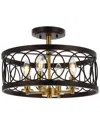 Jonathan Y Semi Flush Mount In Gold