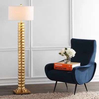 Jonathan Y Serena 63" Metal Led Floor Lamp In Gold