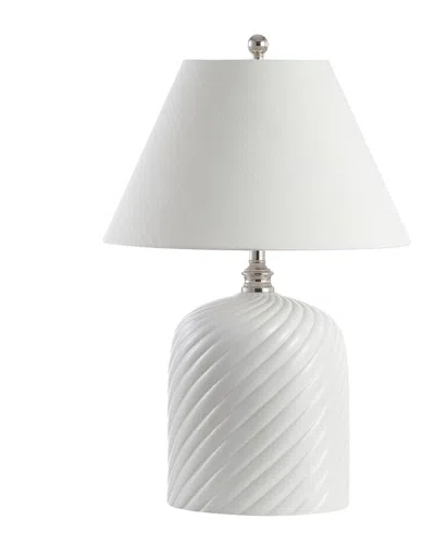 Jonathan Y Serge Swirl 28.5 Ceramic Bohemian Glam Led Table Lamp In White