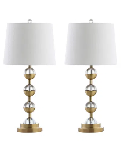 Jonathan Y Set Of 2 Avery 27.5in Crystal Led Table Lamps In Gold