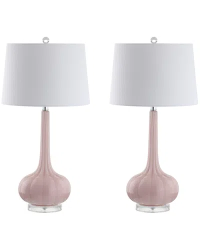 Jonathan Y Set Of 2 Bette 28.5in Glass Teardrop Led Table Lamps In Multi