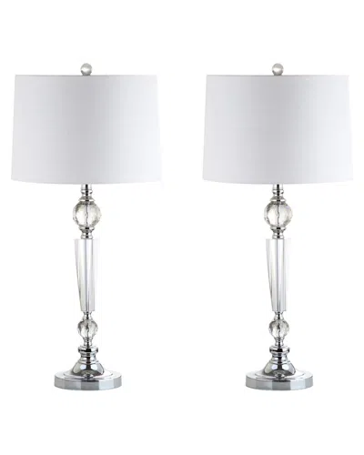 Jonathan Y Set Of 2 Emma 29.5in Crystal Led Table Lamp In Silver