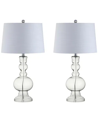 Jonathan Y Set Of 2 Genie 28.5in Glass Led Table Lamps In Multi