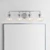 Jonathan Y Shirley 34" 4-light Metal/ Bubbled Glass Vanity Light