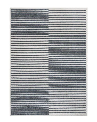 JONATHAN Y JONATHAN Y SHUTTER MINIMALIST STRIPED PLAID MACHINE-WASHABLE POLYESTER RUG