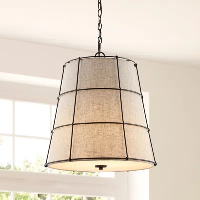 Jonathan Y Silas 19" 3-light Rustic Farmhouse Iron Led Pendant In Neutral