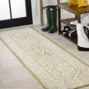 Jonathan Y Sinjuri Medallion Textured Weave Indoor/outdoor Area Rug In Green