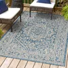 Jonathan Y Sinjuri Medallion Textured Weave Indoor/outdoor Area Rug In Navy/gray