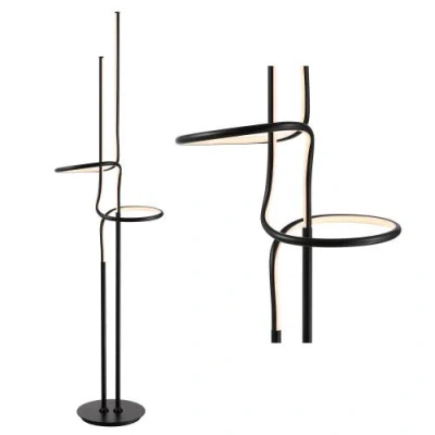 Jonathan Y Sketch 64" Minimalist Dimmable Metal Integrated Led Floor Lamp In Black