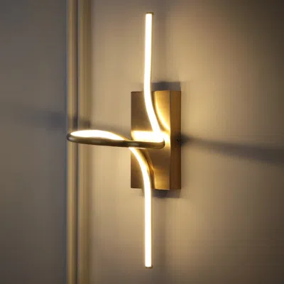 Jonathan Y Sketch 9" Minimalist Metal Integrated Led Vanity Light Sconce In Pattern