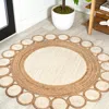 Jonathan Y Skye Two-tone Jute Circle Border Cream/natural Round Area Rug