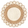 Jonathan Y Skye Two-tone Jute Circle Border Cream/natural Round Area Rug In Cream/natural