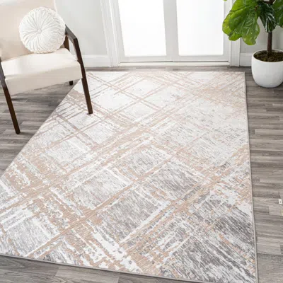 Jonathan Y Slant Modern Abstract Area Rug In Beige/gray