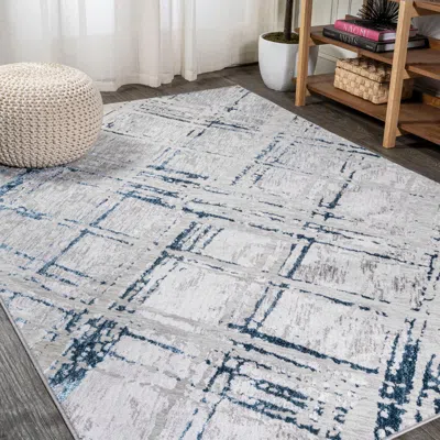 Jonathan Y Slant Modern Abstract Area Rug In Gray/blue
