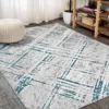 Jonathan Y Slant Modern Abstract Area Rug In Gray/turquoise