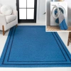 Jonathan Y Sloane Classic 2-stripe Border Washable Area Rug In Blue/navy