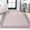 Jonathan Y Sloane Classic 2-stripe Border Washable Area Rug In Light Purple/dark Purple