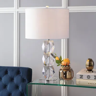 Jonathan Y Sofia 26" Crystal Led Table Lamp In Transparent