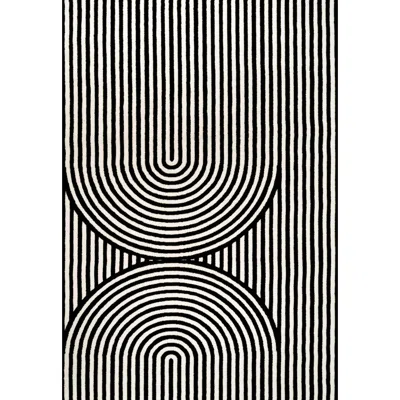 Jonathan Y Sofia High-low Midcentury Modern Arch Stripe Two-tone Indoor/outdoor Area Rug