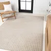 Jonathan Y Sofia High-low Midcentury Modern Arch Stripe Two-tone Indoor/outdoor Area Rug In Beige/cream