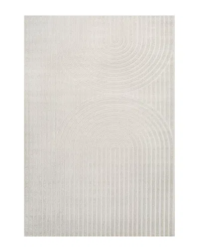 Jonathan Y Sofia High-low Midcentury Modern Arch Stripe Two-tone  Indoor/outdoor Area Rug In Ivory