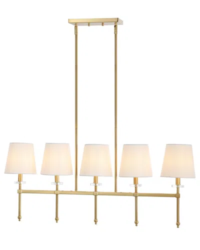 Jonathan Y Sophie 5-light Modern Midcentury 38in Iron Linear Led Pendant In Gold