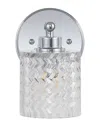 Jonathan Y Spaulding Vintage 5.13 1 Light Iron Chevron Pattern Glass Farmhouse Cottage Led Vanity Li In Metallic