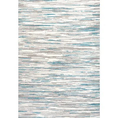 Jonathan Y Speer Abstract Linear Stripe Area Rug In Gray/blue