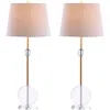 Jonathan Y Spencer 34" Crystal/metal Led Table Lamp, Brass In Clear/brass Gold