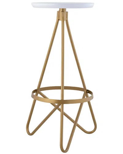 Jonathan Y Spiroa 30in Modern Industrial Backless Circular Bar Stool In White