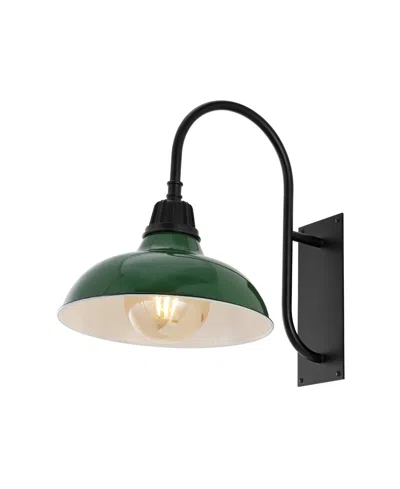 Jonathan Y Stanley 12.25" 1-light Farmhouse Industrial Indoor, Outdoor Iron Led Gooseneck Arm Outdoor Sconce In Multi