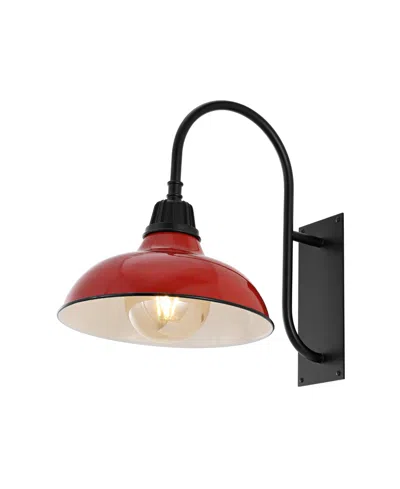 Jonathan Y Stanley 12.25" 1-light Farmhouse Industrial Indoor, Outdoor Iron Led Gooseneck Arm Outdoor Sconce In Multi