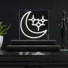Jonathan Y Starry Crescent 10" Square Contemporary Glam Acrylic Box Usb Operated Led Neon Light