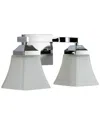 Jonathan Y Staunton 15in 2-light Iron/glass Modern Cottage Led Vanity Light In Metallic