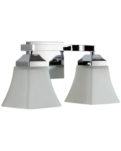 Jonathan Y Staunton 15in 2-light Iron/glass Modern Cottage Led Vanity Light In Metallic