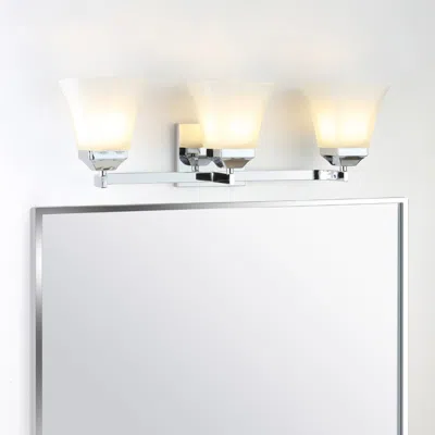 Jonathan Y Staunton 24" 3-light Iron/glass Modern Cottage Led Vanity Light In Metallic