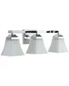 Jonathan Y Staunton 24in 3-light Iron/glass Modern Cottage Led Vanity Light In Metallic