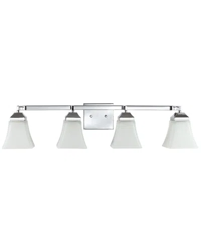 Jonathan Y Staunton 33in 4-light Iron/glass Modern Cottage Led Vanity Light In Metallic