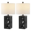 Jonathan Y Stewart 21.5" Farmhouse Wood Led Table Lamp In Black