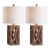 Jonathan Y Stewart 21.5" Farmhouse Wood Led Table Lamp In Brown