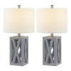 Jonathan Y Stewart 21.5" Farmhouse Wood Led Table Lamp In Gray
