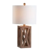 Jonathan Y Stewart Farmhouse Wood Led Table Lamp In Brown