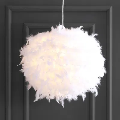 Jonathan Y Stork 19" Feather Metal Adjustable Led Pendant In Black
