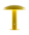 Jonathan Y Suillius 11" Contemporary Bohemian Rechargeable, Cordless Iron Integrated Led Mushroom Table Lamp In Yellow